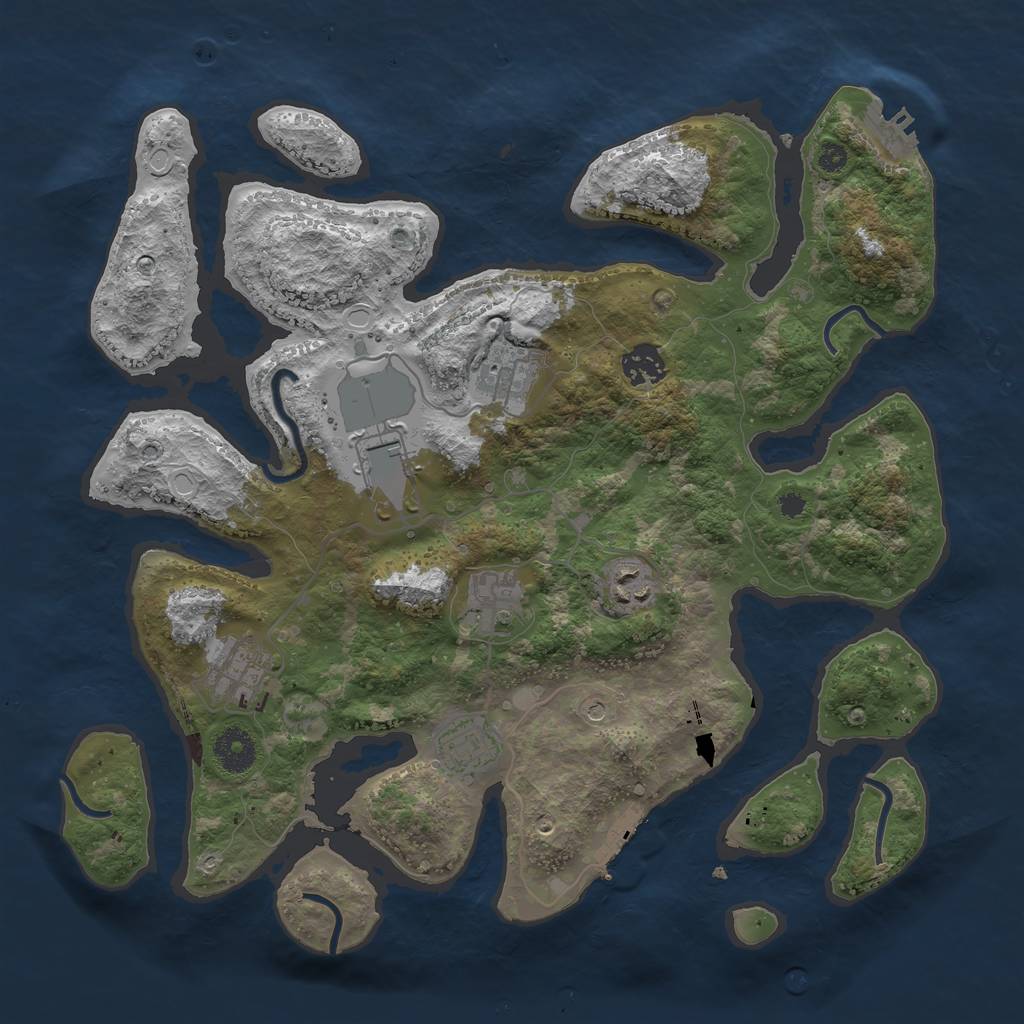 Rust Map: Procedural Map, Size: 3600, Seed: 252226, 18 Monuments