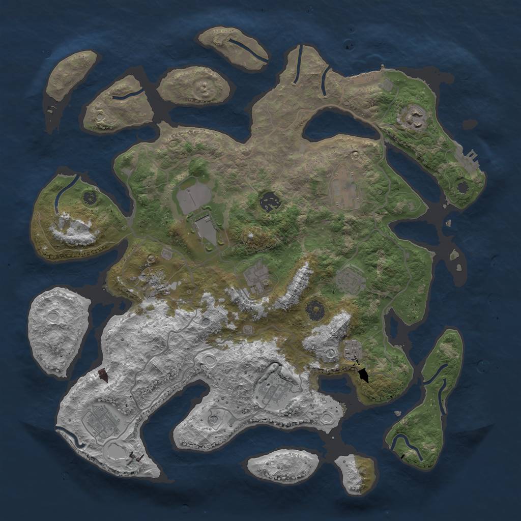 Rust Map: Procedural Map, Size: 4000, Seed: 300052, 21 Monuments