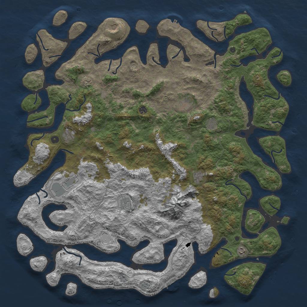 Rust Map: Procedural Map, Size: 6000, Seed: 94762132, 22 Monuments