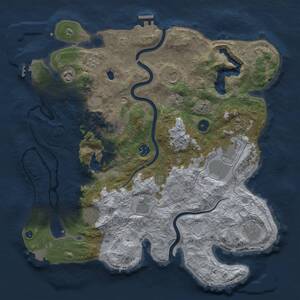 Thumbnail Rust Map: Procedural Map, Size: 4000, Seed: 453335, 16 Monuments