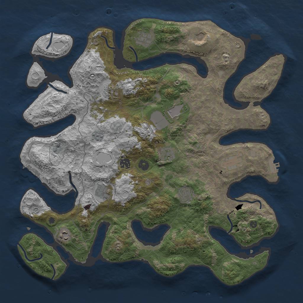 Rust Map: Procedural Map, Size: 4250, Seed: 1211213952, 22 Monuments