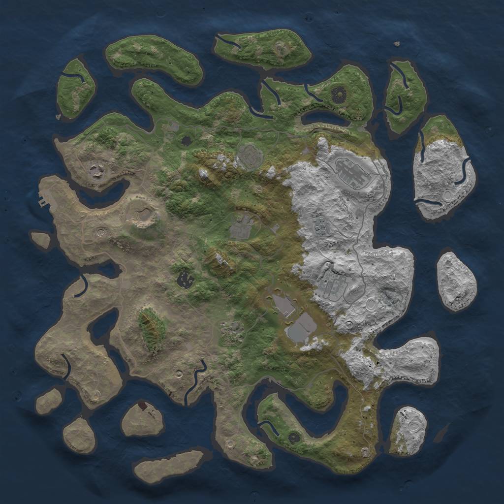 Rust Map: Procedural Map, Size: 4500, Seed: 1047, 20 Monuments