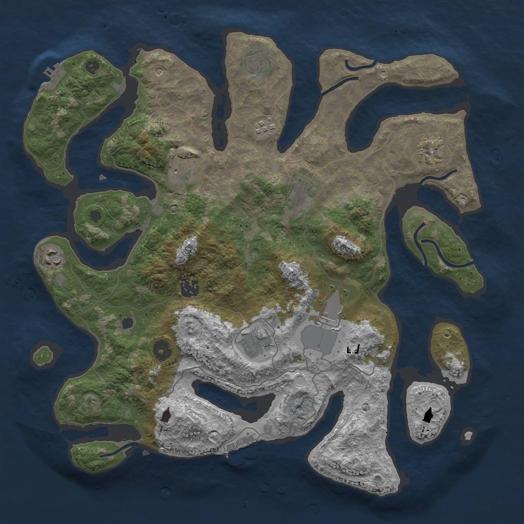 Rust Map: Procedural Map, Size: 4000, Seed: 475850, 20 Monuments