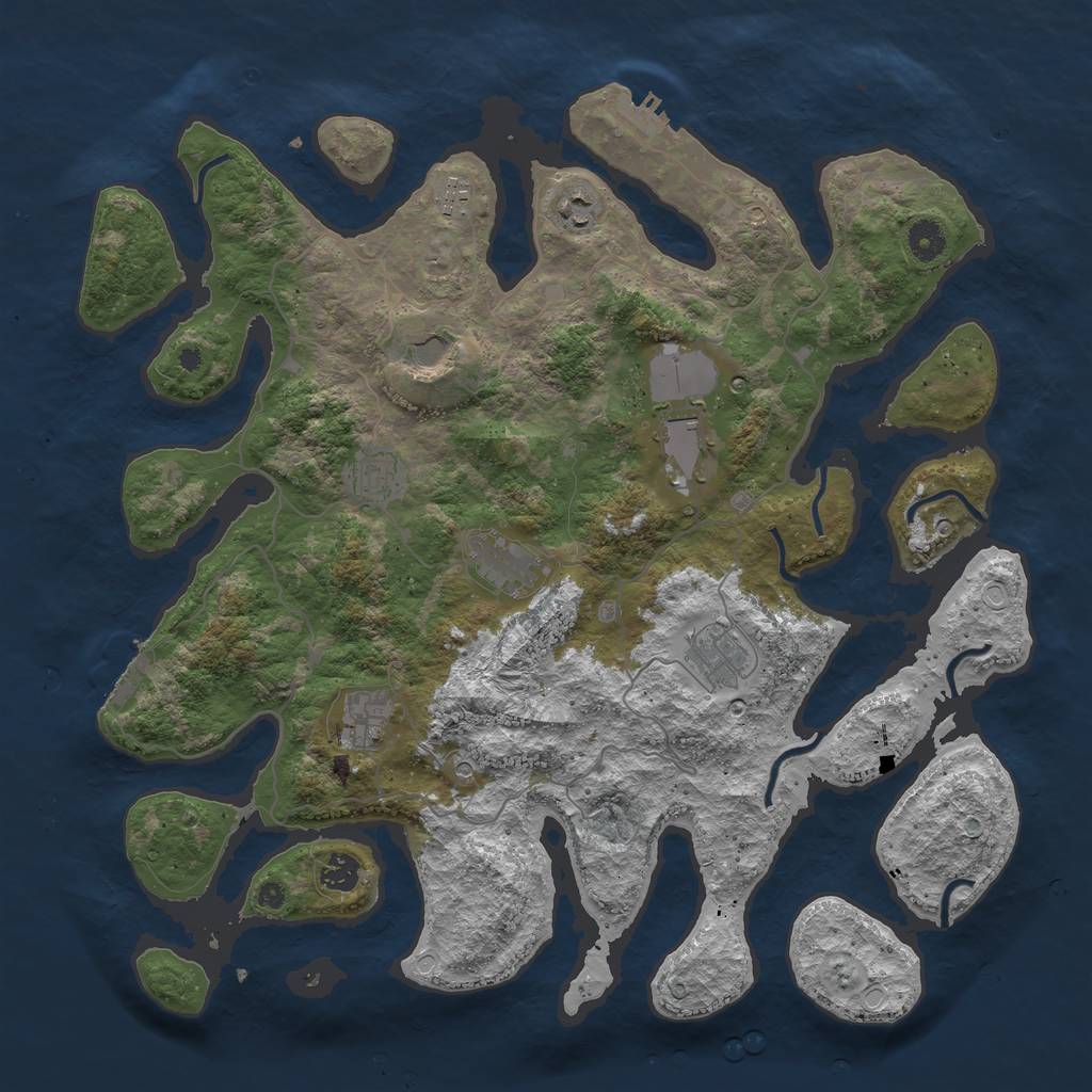 Rust Map: Procedural Map, Size: 4250, Seed: 9, 20 Monuments