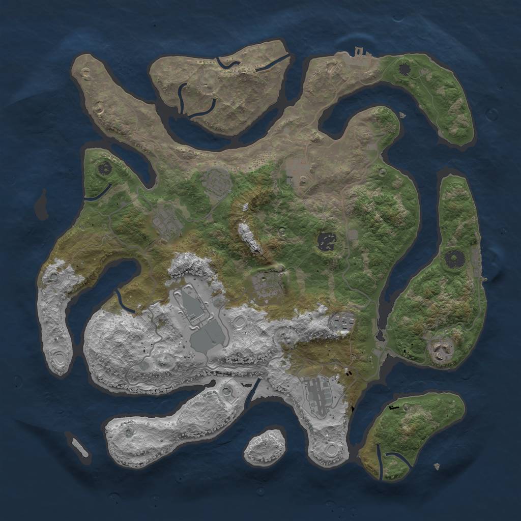 Rust Map: Procedural Map, Size: 4000, Seed: 1155313752, 20 Monuments