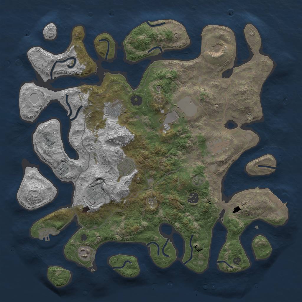 Rust Map: Procedural Map, Size: 4000, Seed: 85448956, 20 Monuments