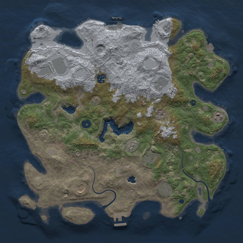 Rust Map: Procedural Map, Size: 4000, Seed: 901144, 14 Monuments