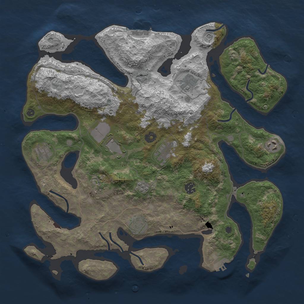 Rust Map: Procedural Map, Size: 4000, Seed: 901144, 20 Monuments