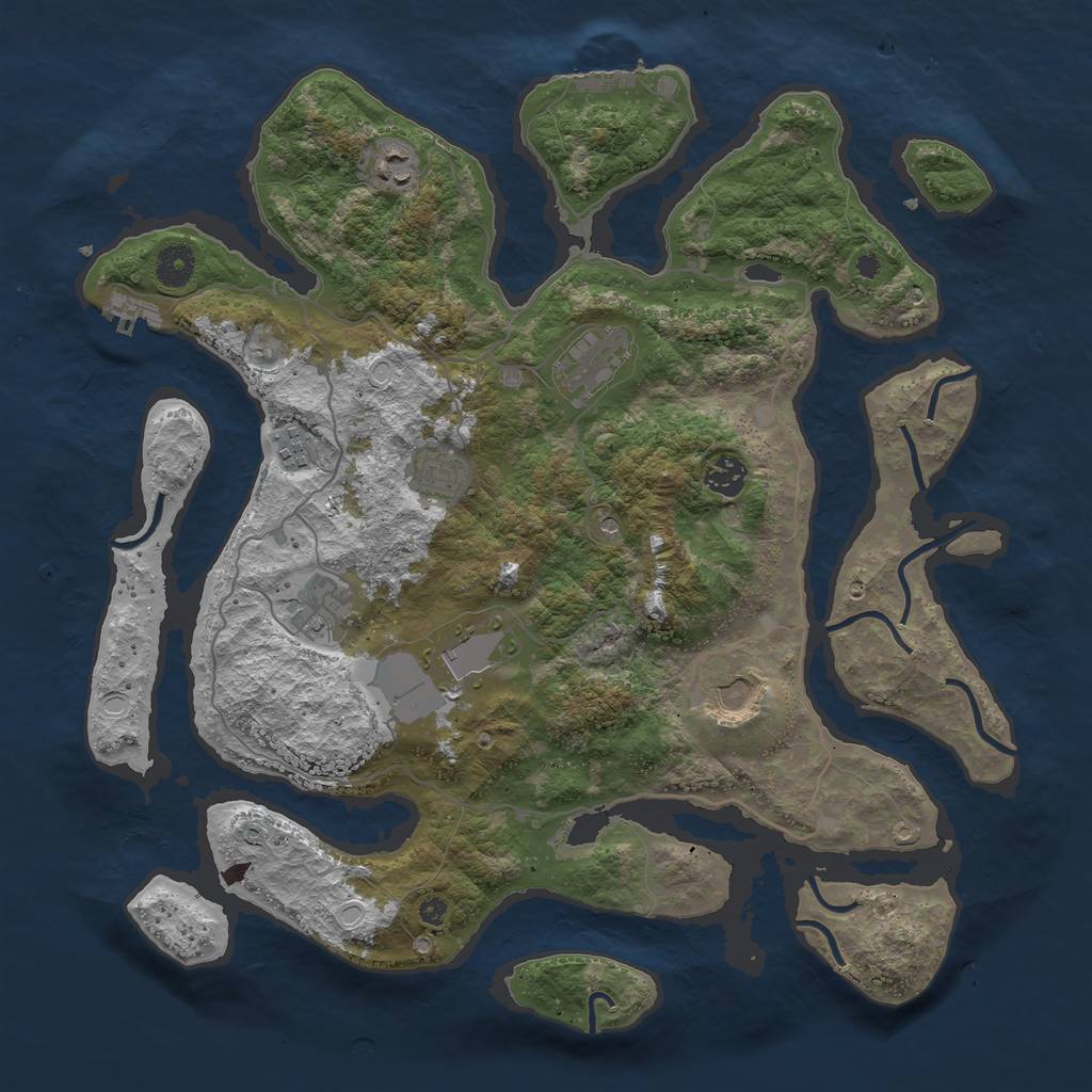Rust Map: Procedural Map, Size: 4000, Seed: 20209, 19 Monuments