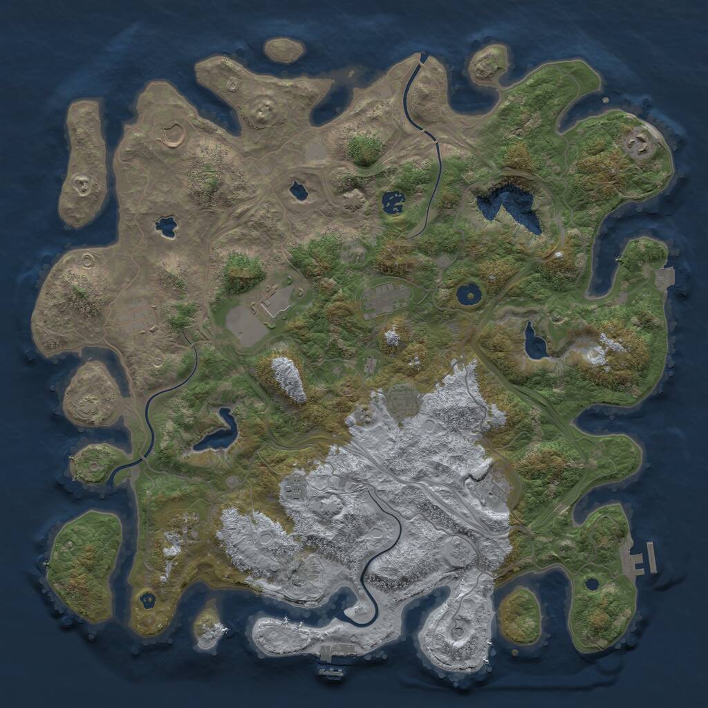 Rust Map: Procedural Map, Size: 4500, Seed: 2423331, 16 Monuments