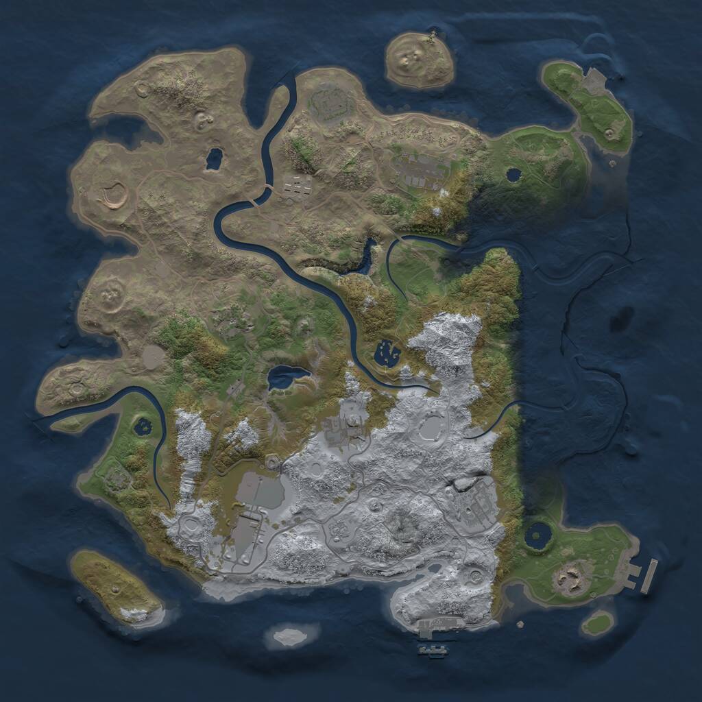 Rust Map: Procedural Map, Size: 4000, Seed: 1276509389, 16 Monuments