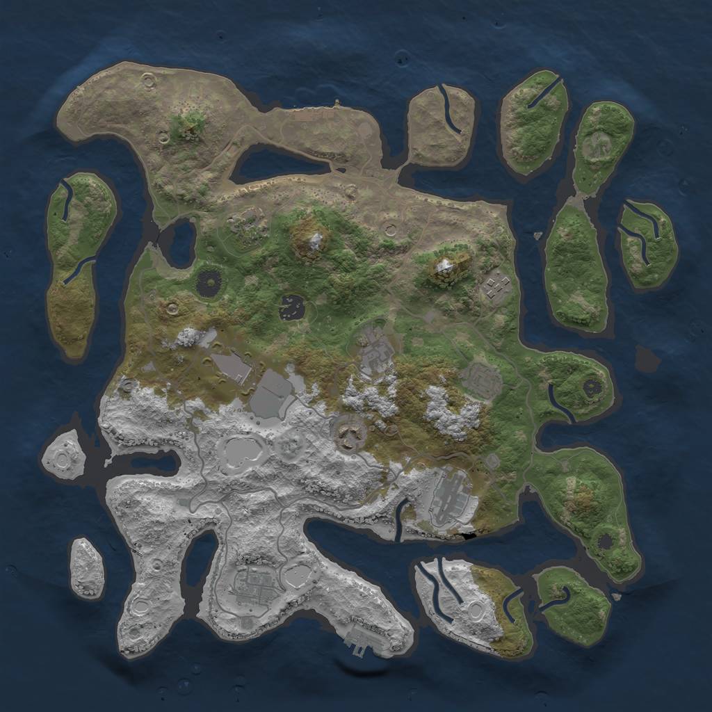 Rust Map: Procedural Map, Size: 4000, Seed: 965388, 20 Monuments