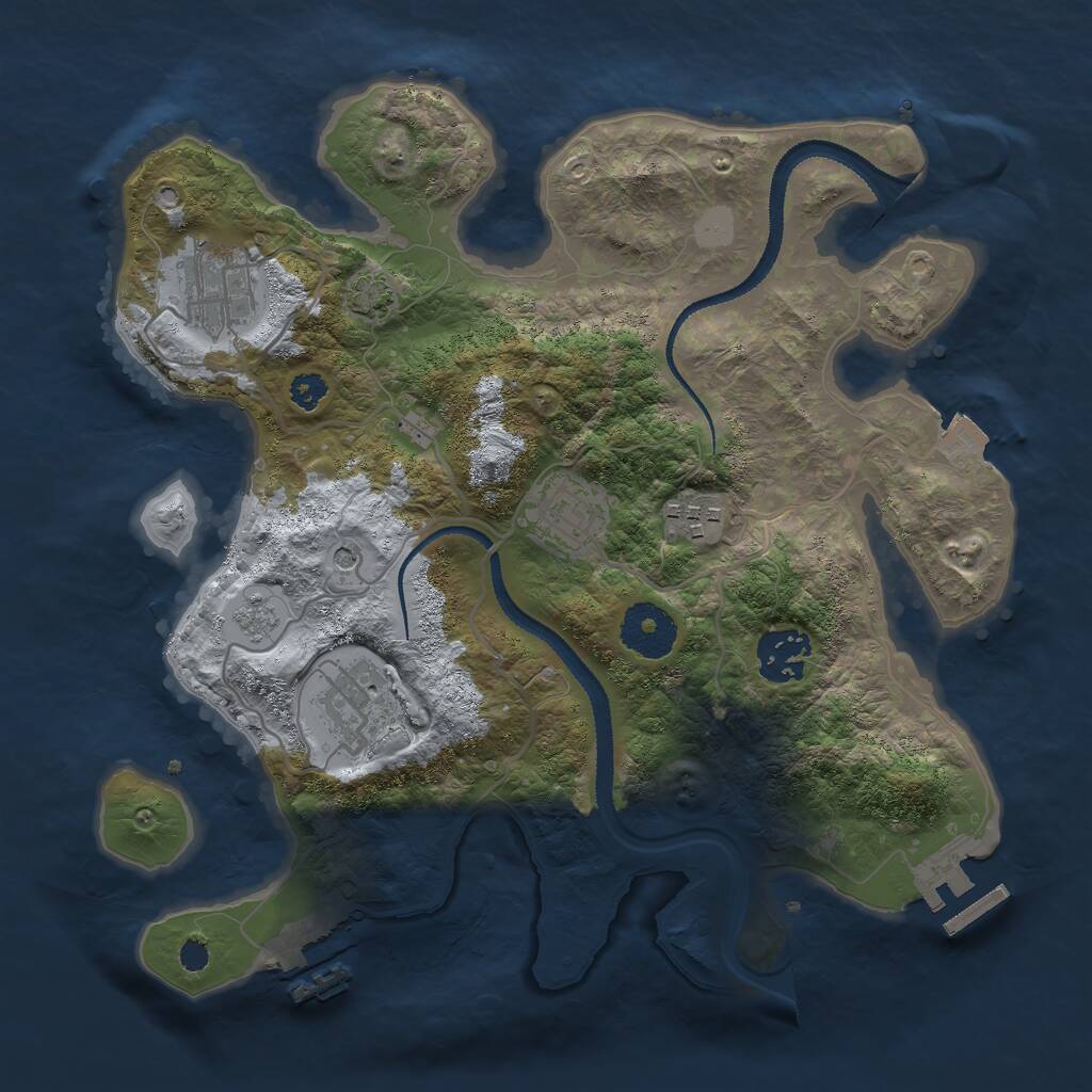 Rust Map: Procedural Map, Size: 3000, Seed: 365463, 11 Monuments
