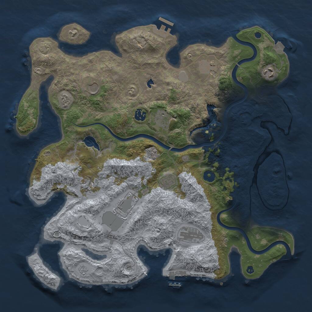 Rust Map: Procedural Map, Size: 4000, Seed: 62000, 16 Monuments