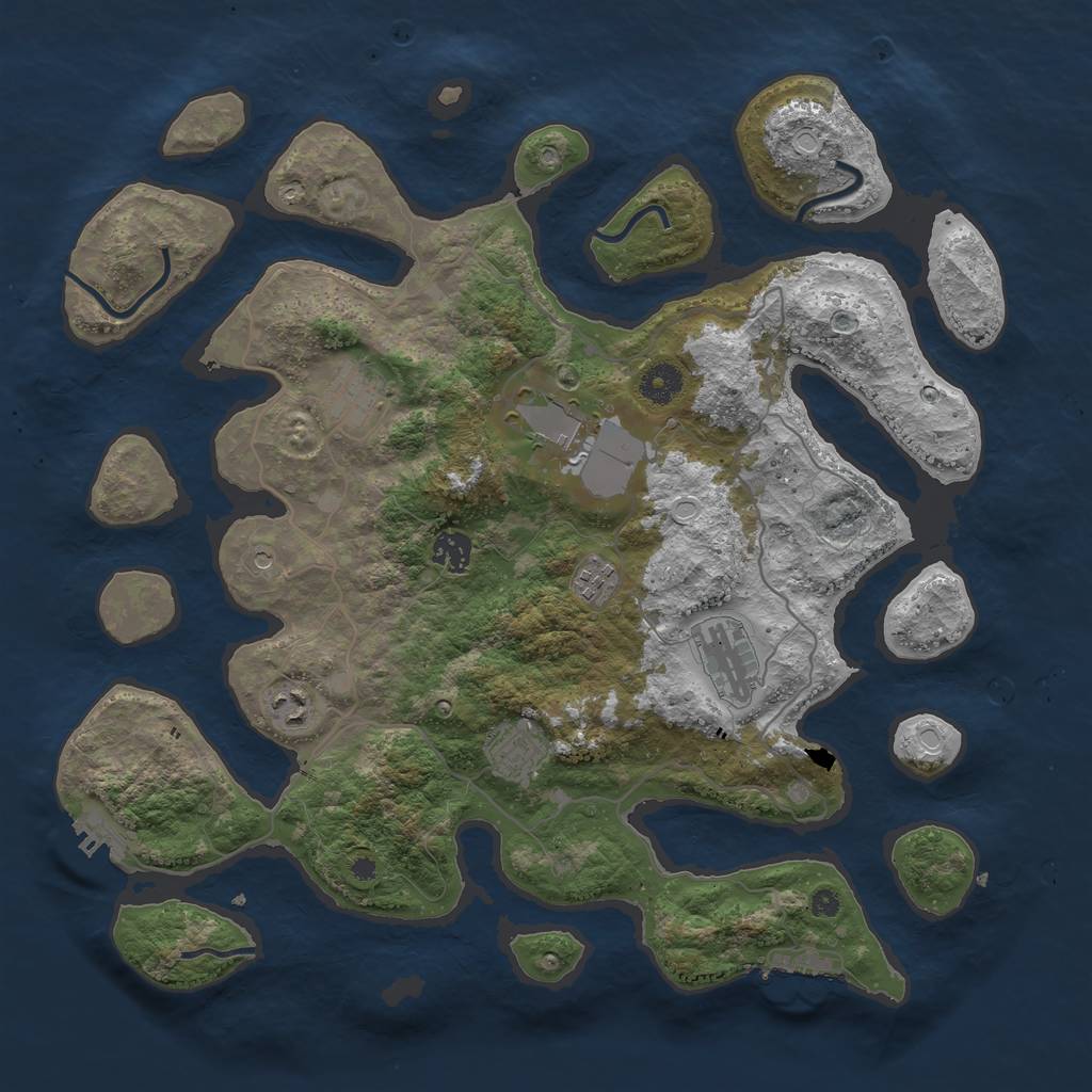 Rust Map: Procedural Map, Size: 4000, Seed: 68386, 18 Monuments