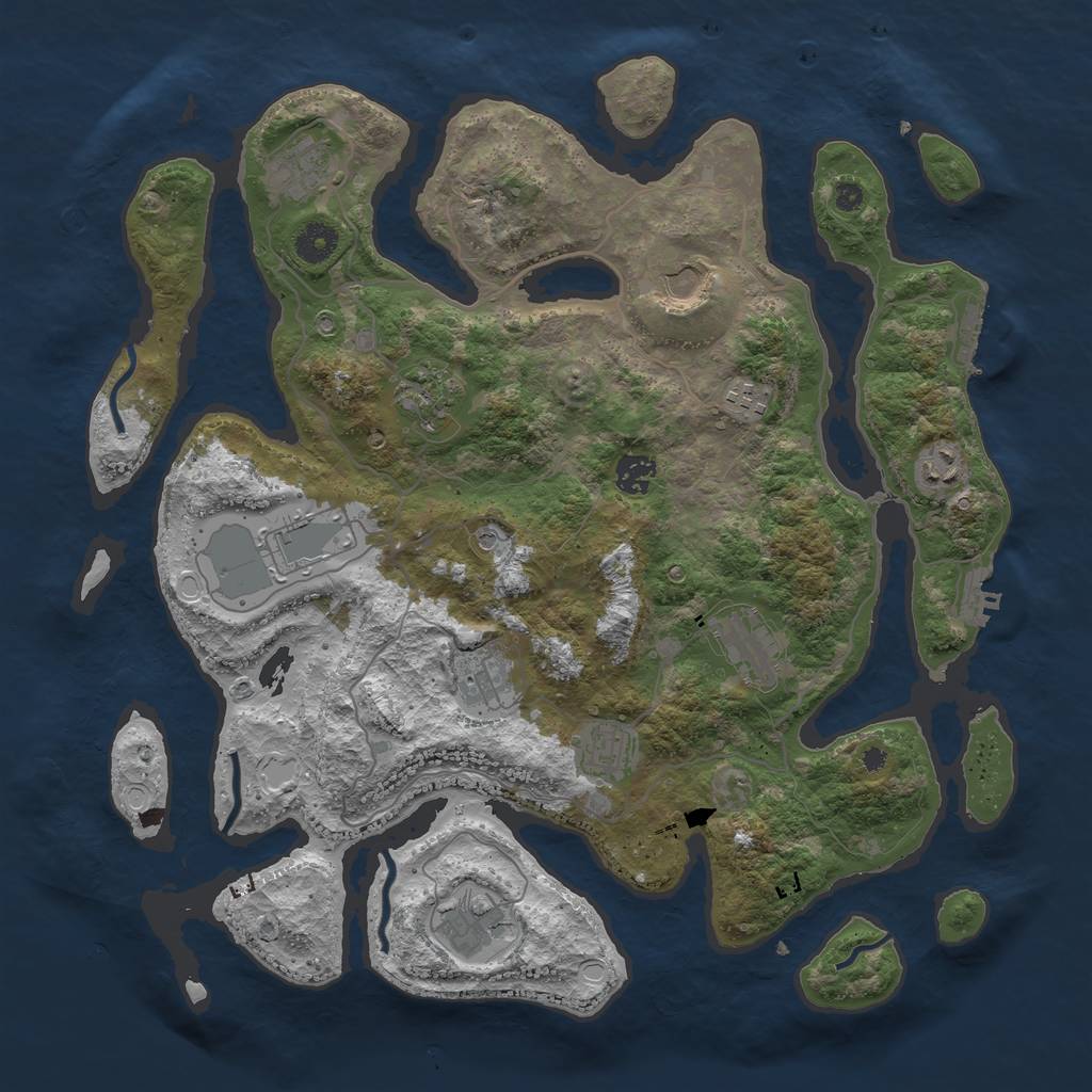 Rust Map: Procedural Map, Size: 4000, Seed: 1403639540, 22 Monuments