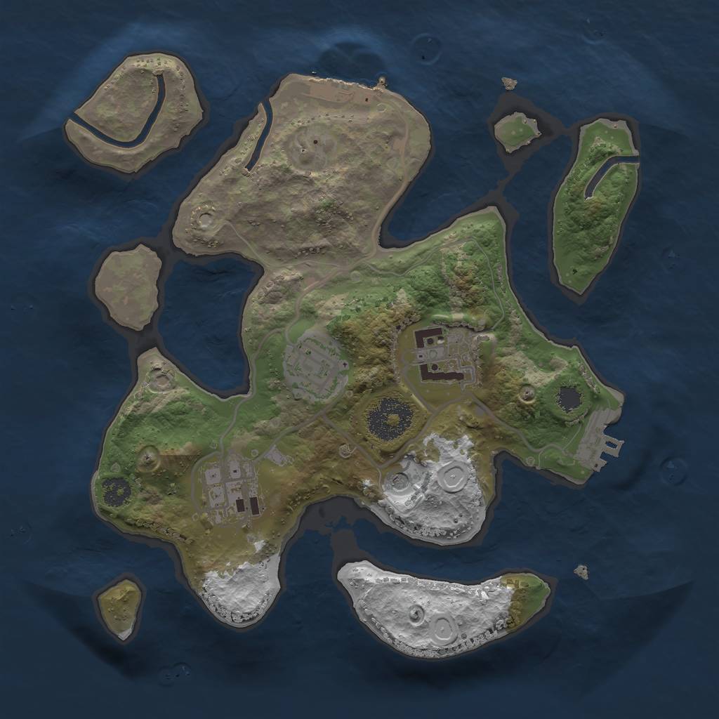 Rust Map: Procedural Map, Size: 2500, Seed: 238931198, 14 Monuments