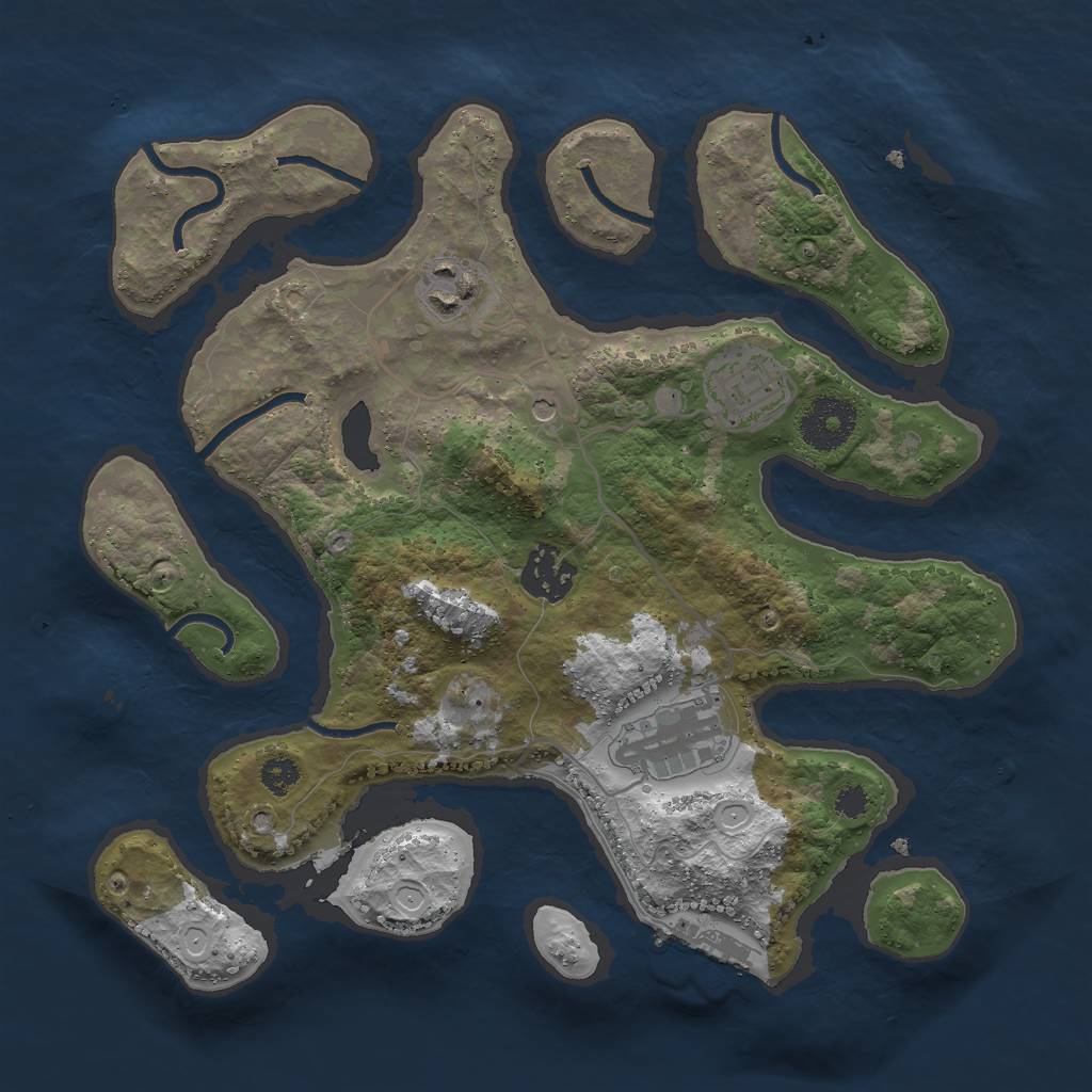 Rust Map: Procedural Map, Size: 3000, Seed: 455464144, 14 Monuments