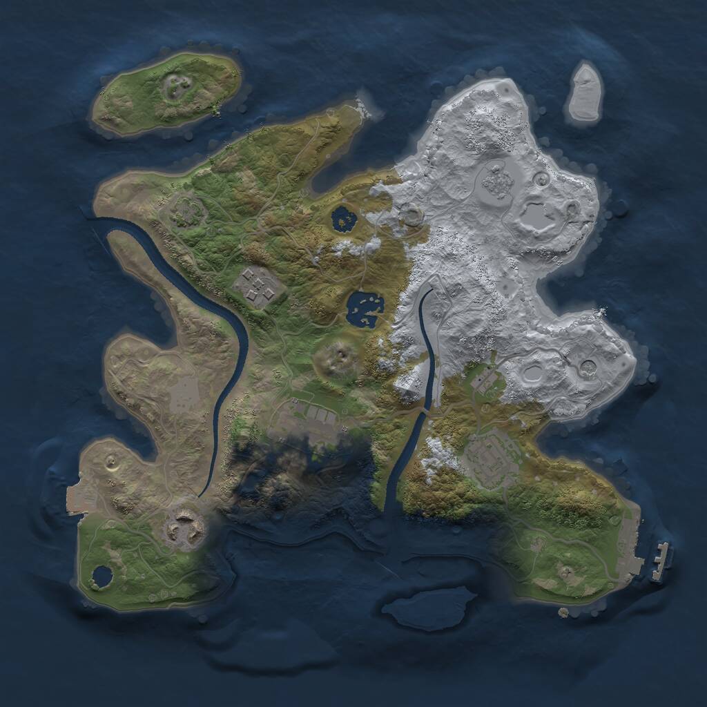 Rust Map: Procedural Map, Size: 2800, Seed: 18184, 10 Monuments