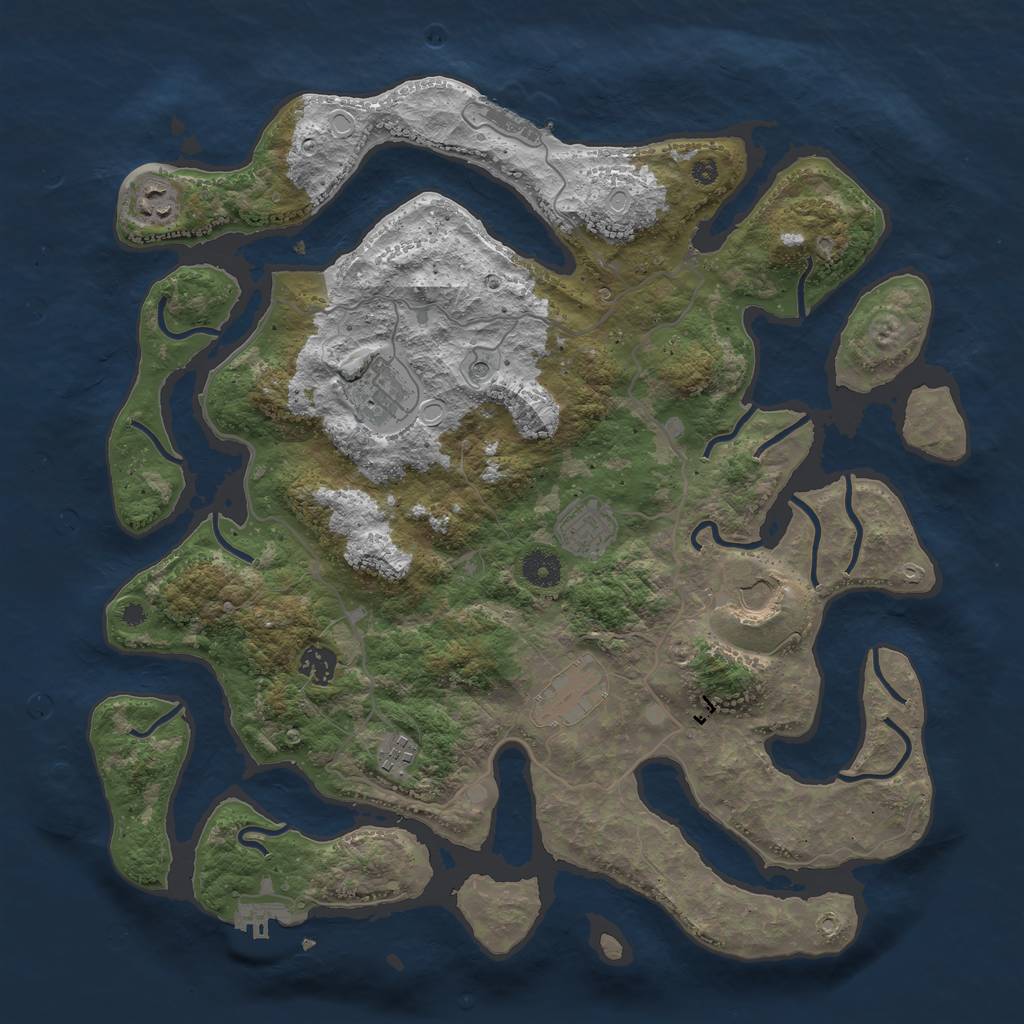 Rust Map: Procedural Map, Size: 4000, Seed: 65451, 18 Monuments