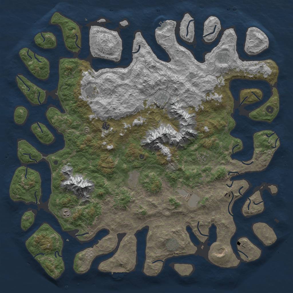 Rust Map: Procedural Map, Size: 5899, Seed: 1, 22 Monuments
