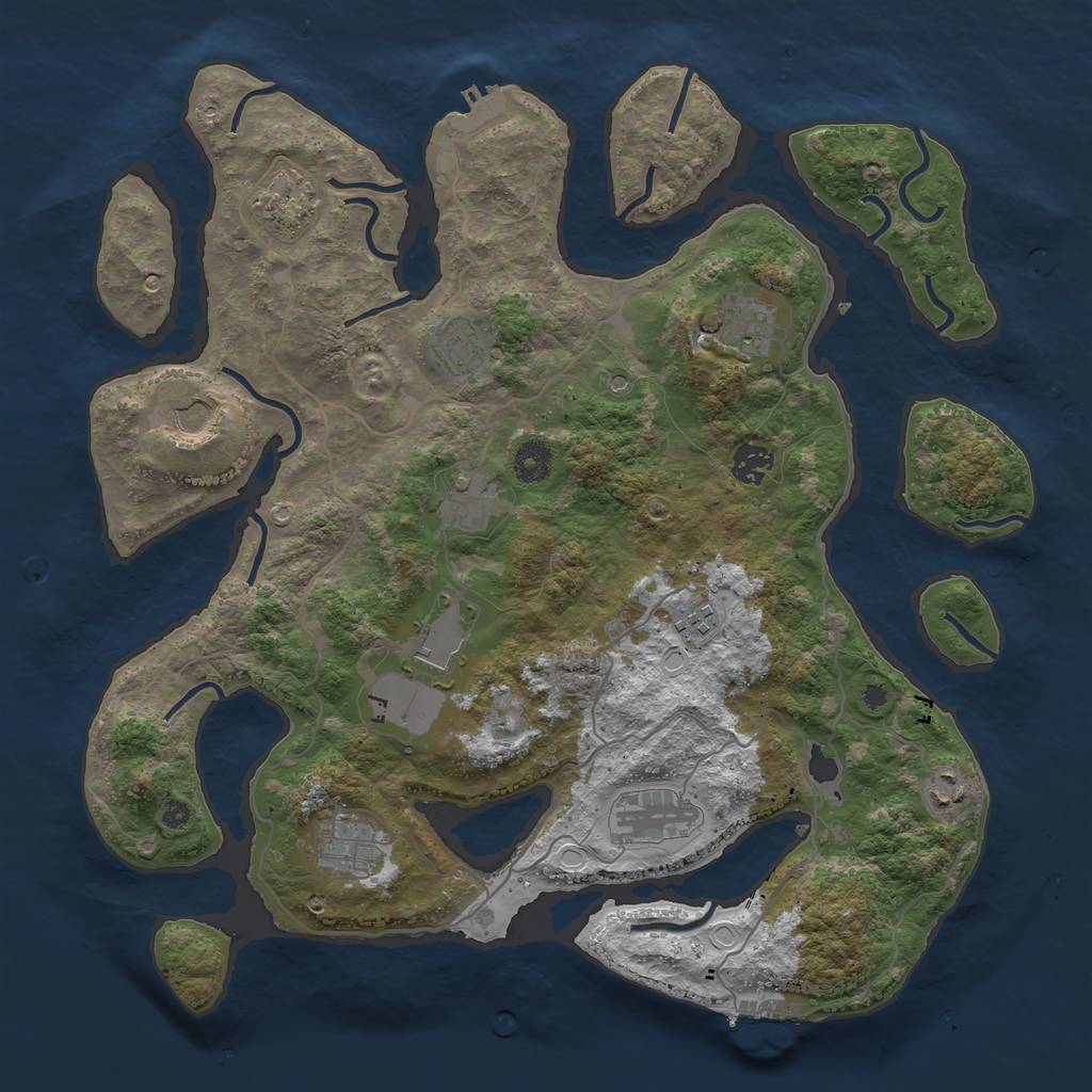 Rust Map: Procedural Map, Size: 4000, Seed: 82553952, 22 Monuments