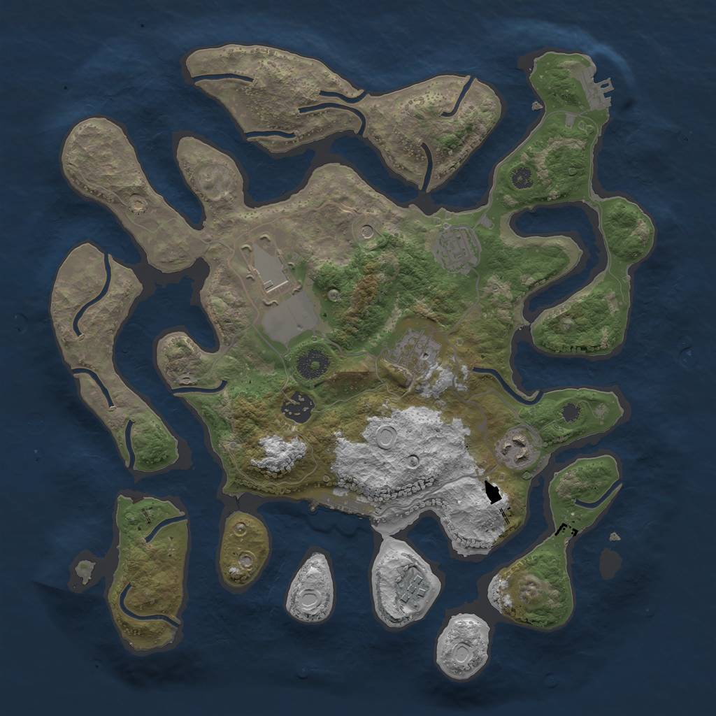Rust Map: Procedural Map, Size: 3500, Seed: 98744, 17 Monuments