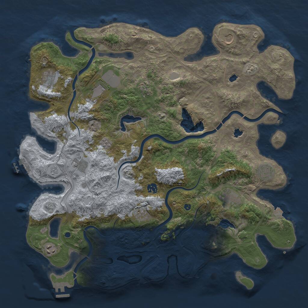 Rust Map: Procedural Map, Size: 4500, Seed: 1131931885, 17 Monuments