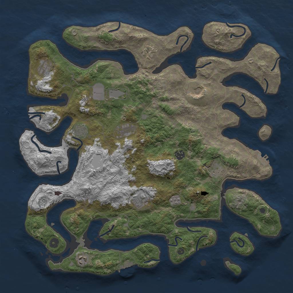 Rust Map: Procedural Map, Size: 4500, Seed: 1131931885, 22 Monuments