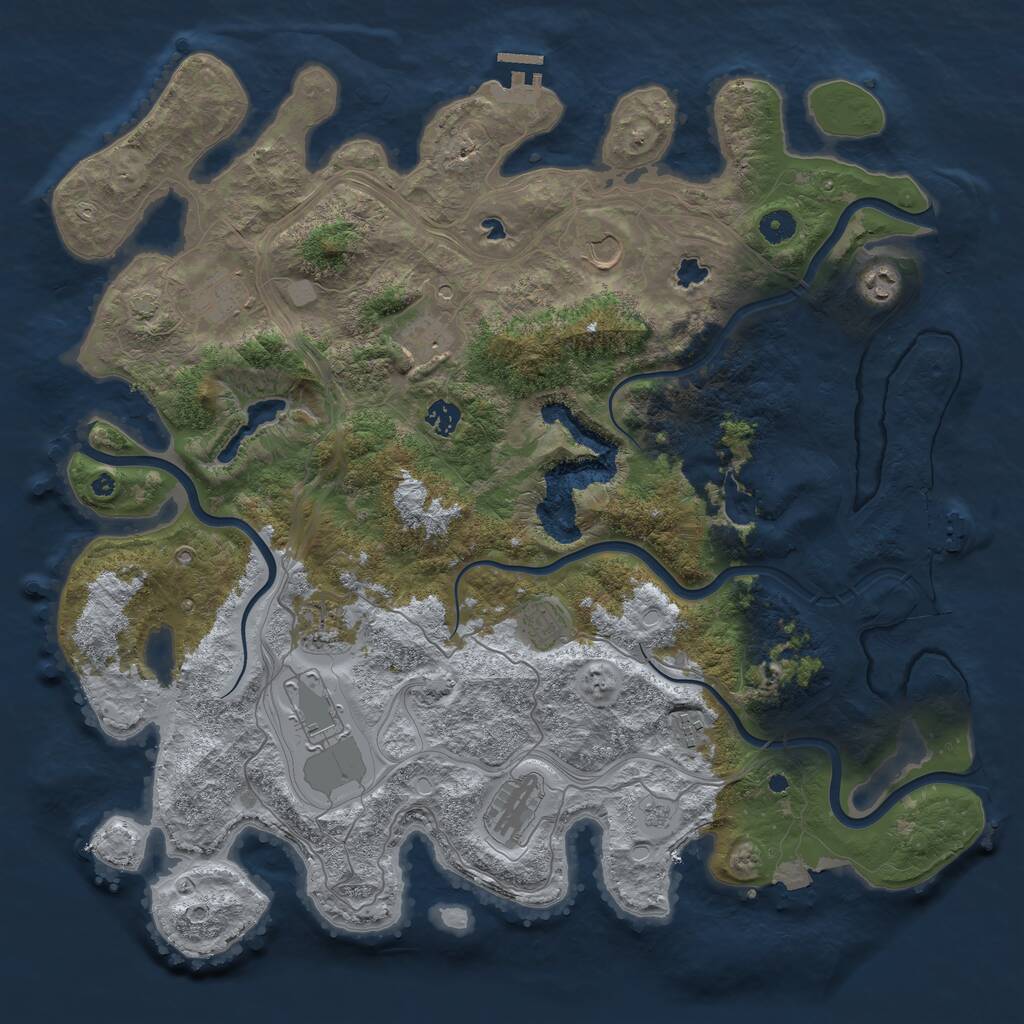 Rust Map: Procedural Map, Size: 4500, Seed: 488635379, 16 Monuments