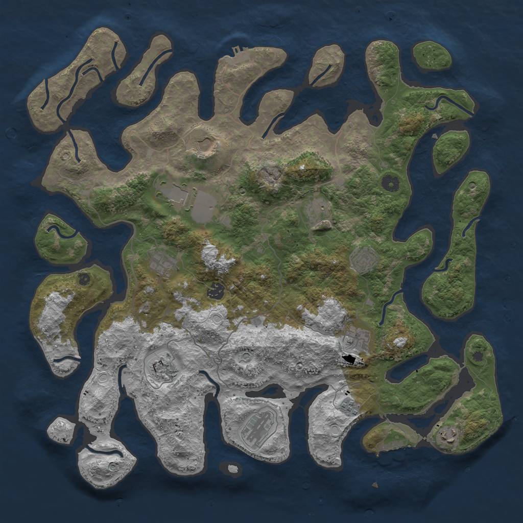 Rust Map: Procedural Map, Size: 4500, Seed: 488635379, 22 Monuments