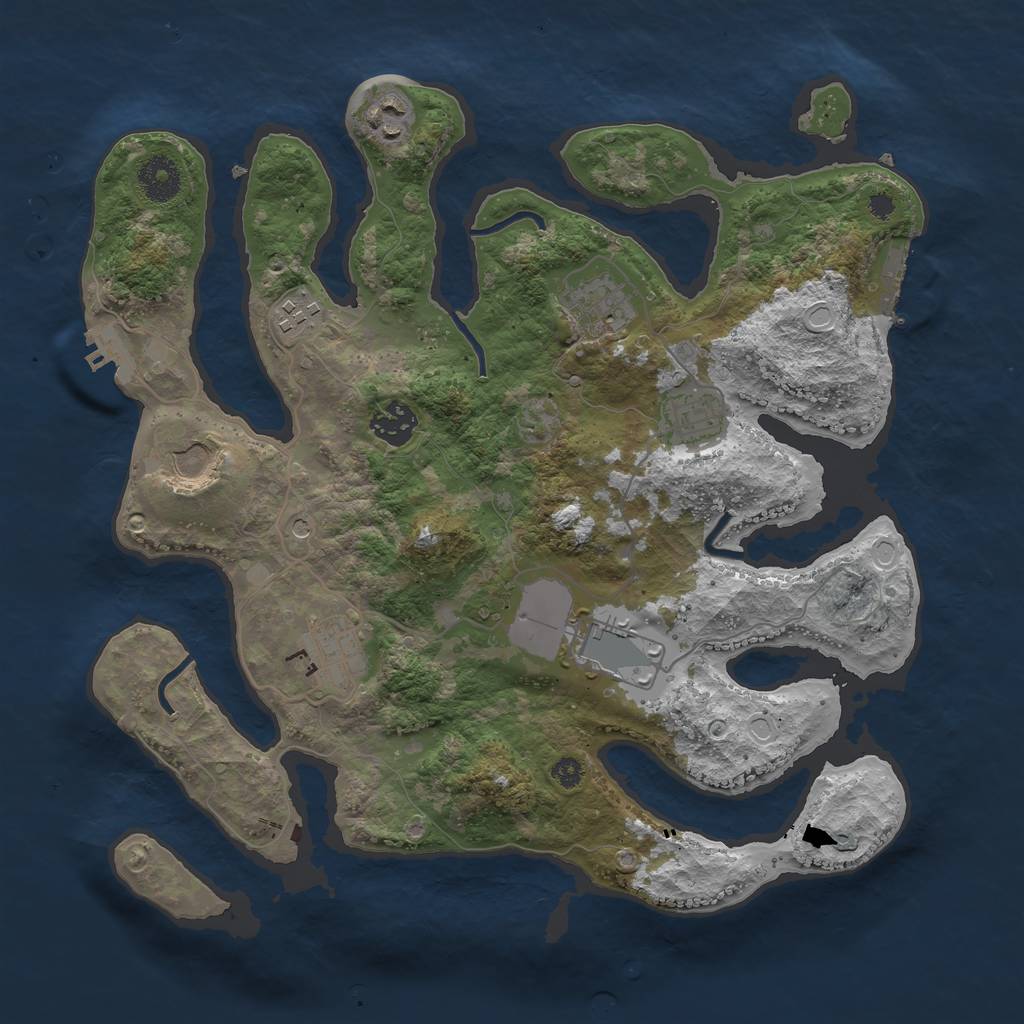 Rust Map: Procedural Map, Size: 3500, Seed: 1522773854, 19 Monuments