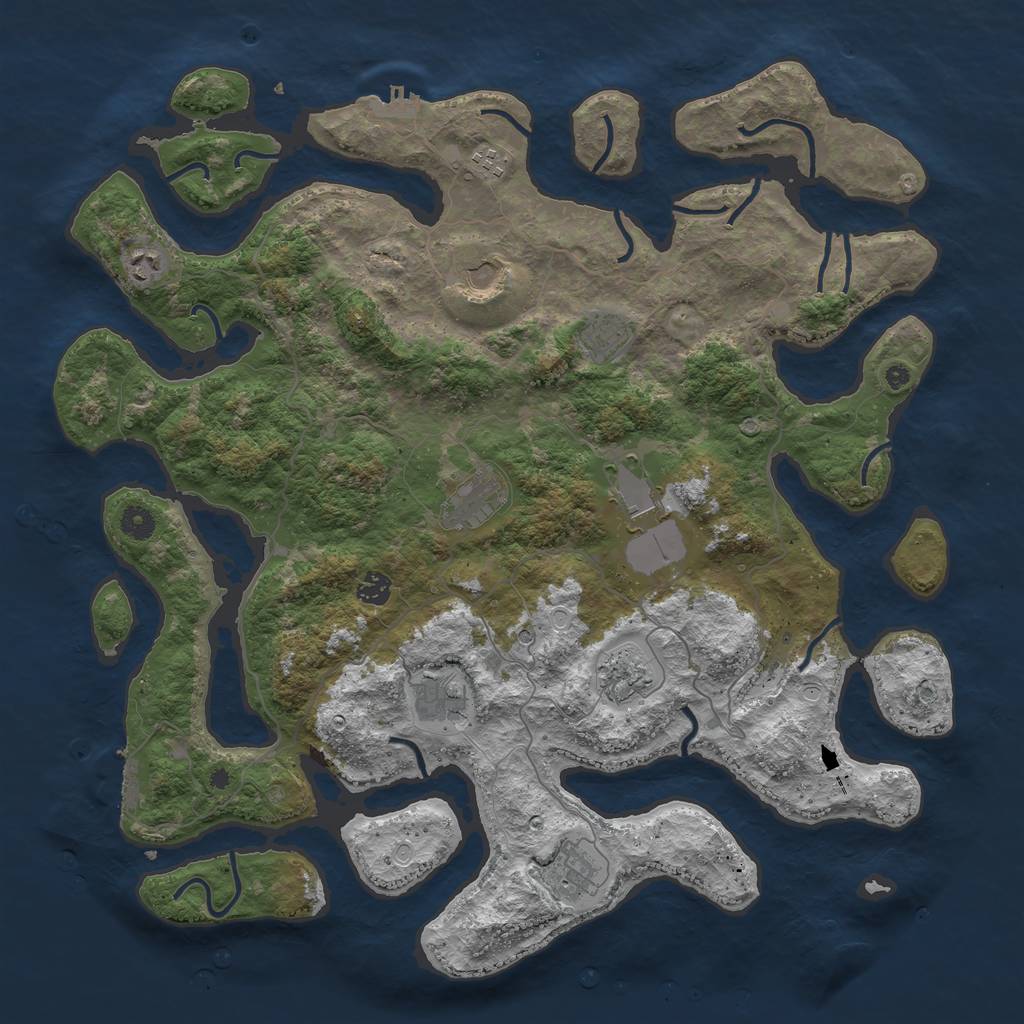 Rust Map: Procedural Map, Size: 4500, Seed: 41675135, 21 Monuments