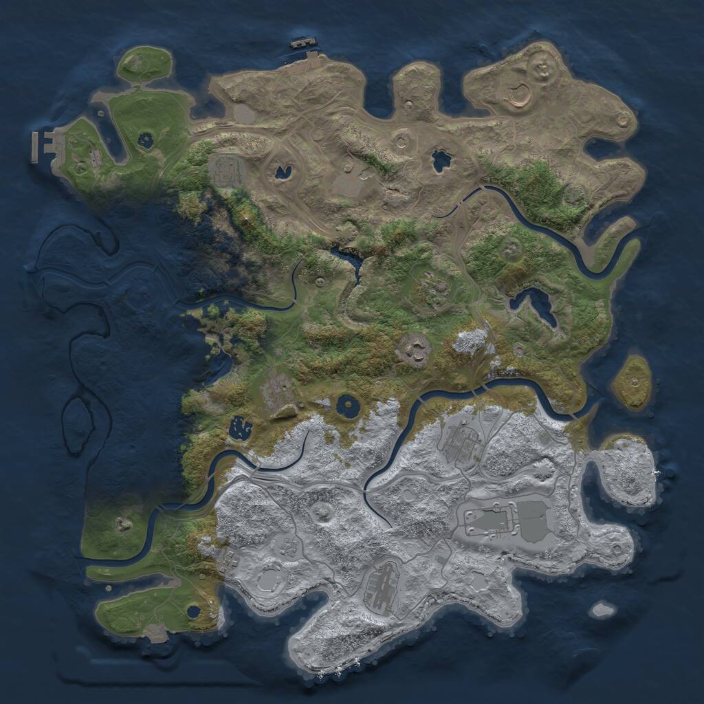 Rust Map: Procedural Map, Size: 4500, Seed: 41675135, 17 Monuments