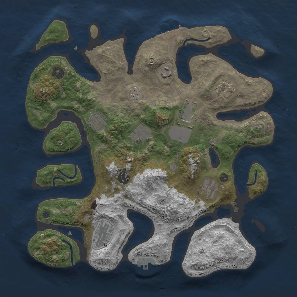 Rust Map: Procedural Map, Size: 3600, Seed: 30691, 20 Monuments