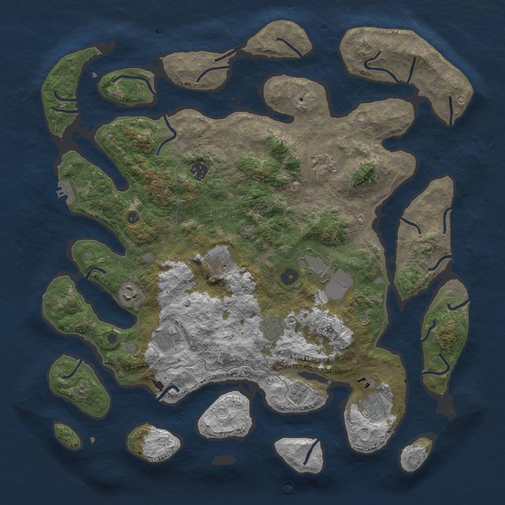 Rust Map: Procedural Map, Size: 4500, Seed: 41587541, 19 Monuments