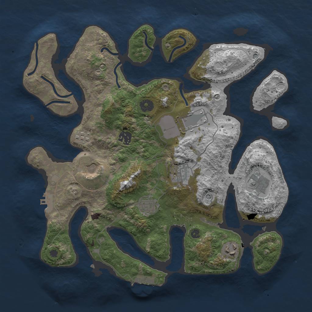 Rust Map: Procedural Map, Size: 3500, Seed: 12351, 19 Monuments