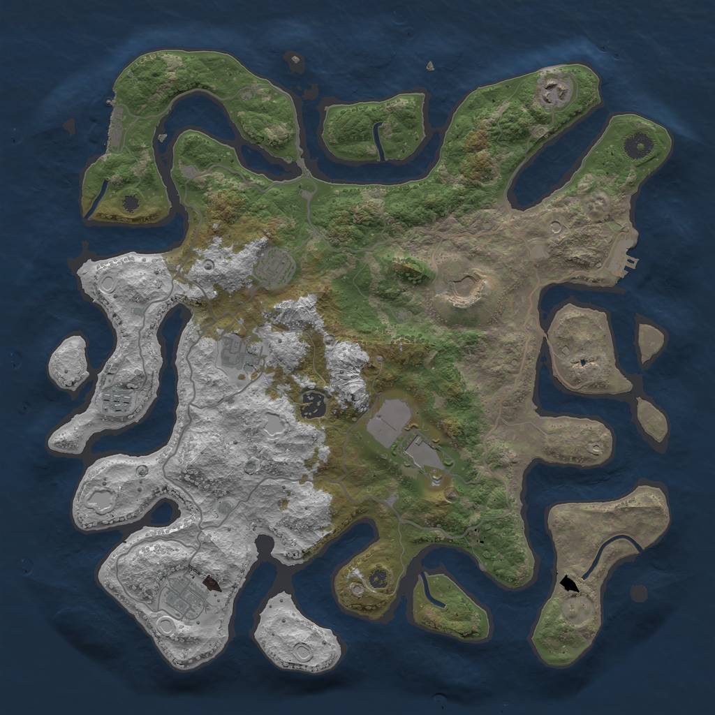 Rust Map: Procedural Map, Size: 4000, Seed: 60578175, 19 Monuments