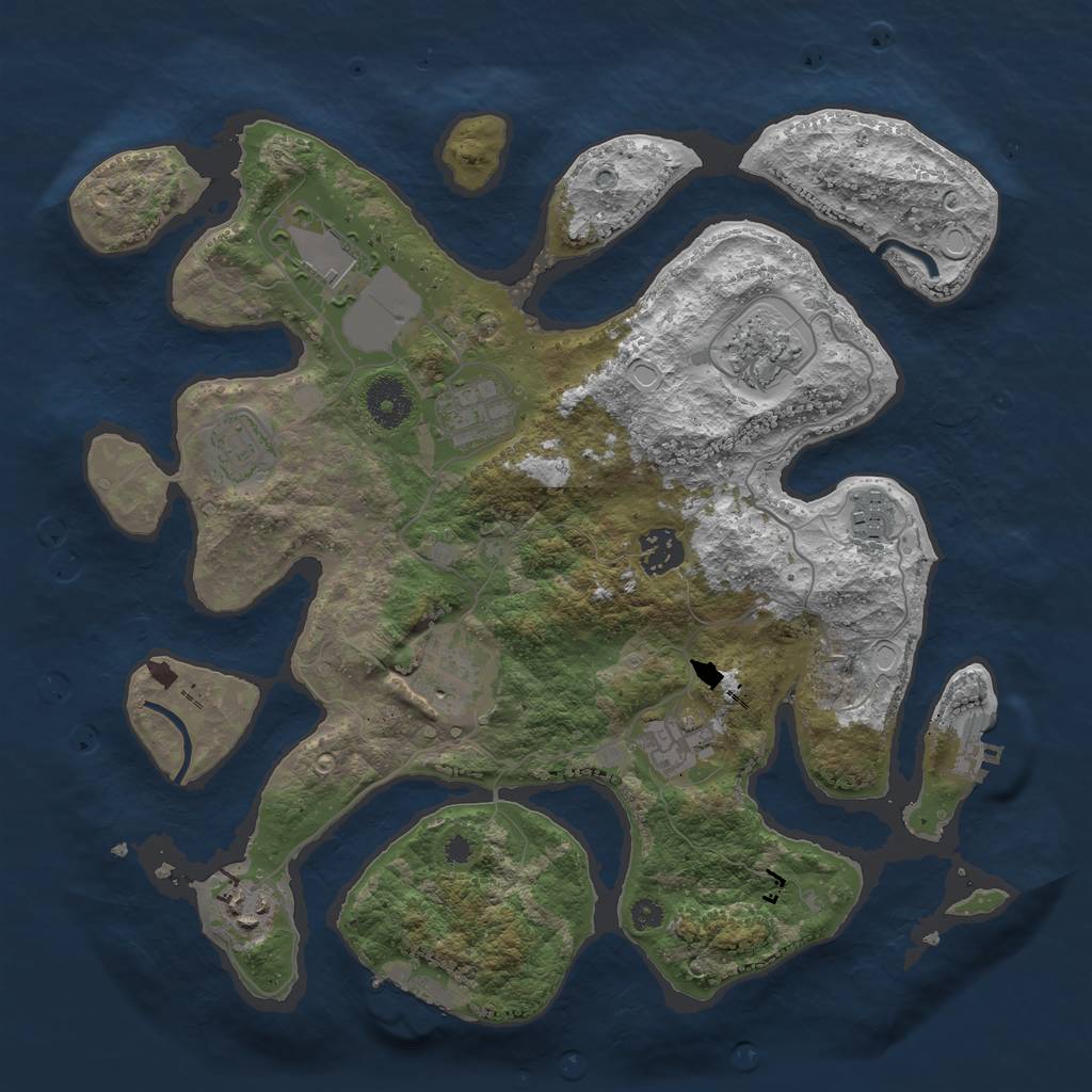 Rust Map: Procedural Map, Size: 3500, Seed: 723279447, 19 Monuments