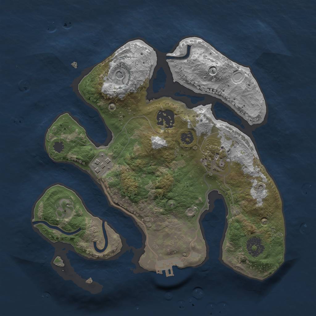 Rust Map: Procedural Map, Size: 2500, Seed: 295473415, 13 Monuments