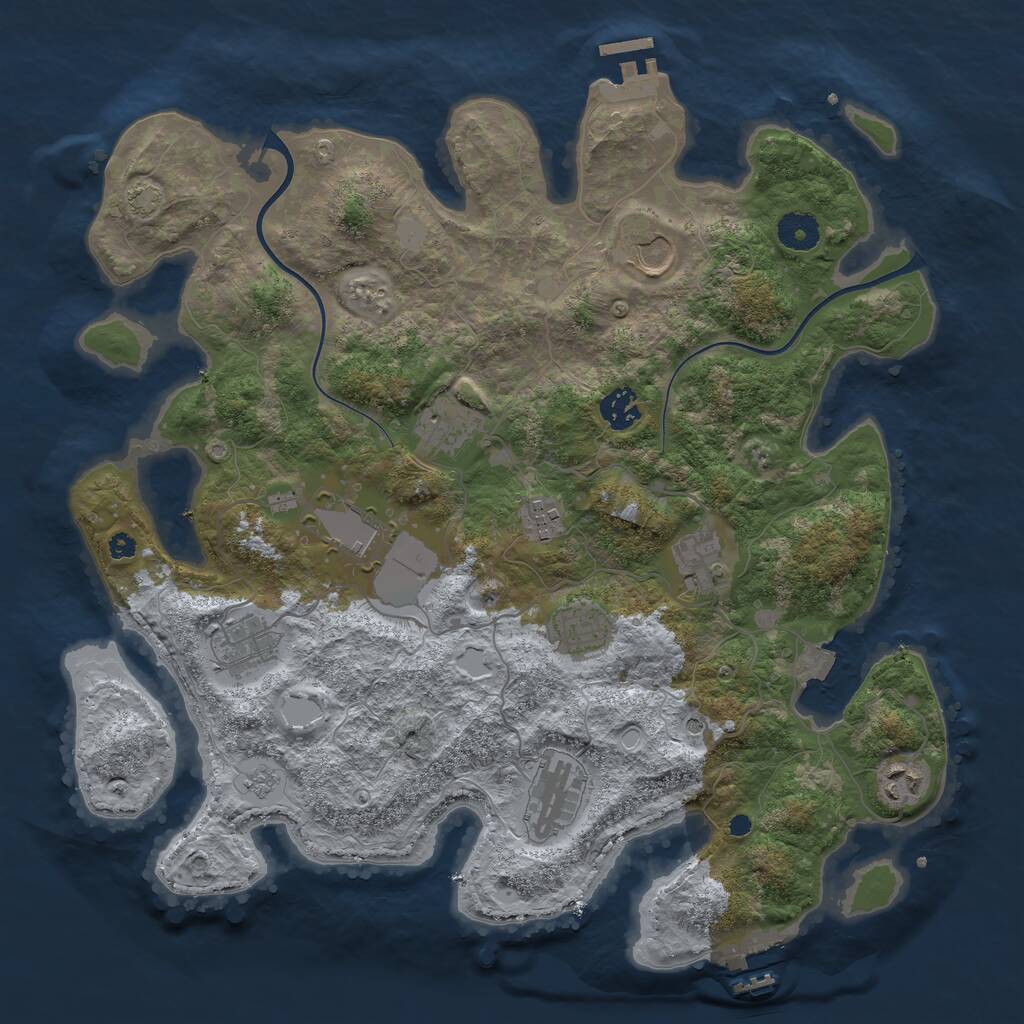 Rust Map: Procedural Map, Size: 3800, Seed: 225, 16 Monuments