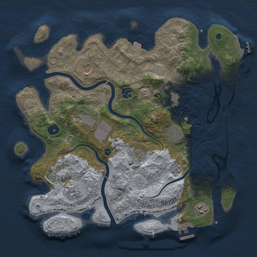 Rust Map: Procedural Map, Size: 3600, Seed: 45225768, 15 Monuments