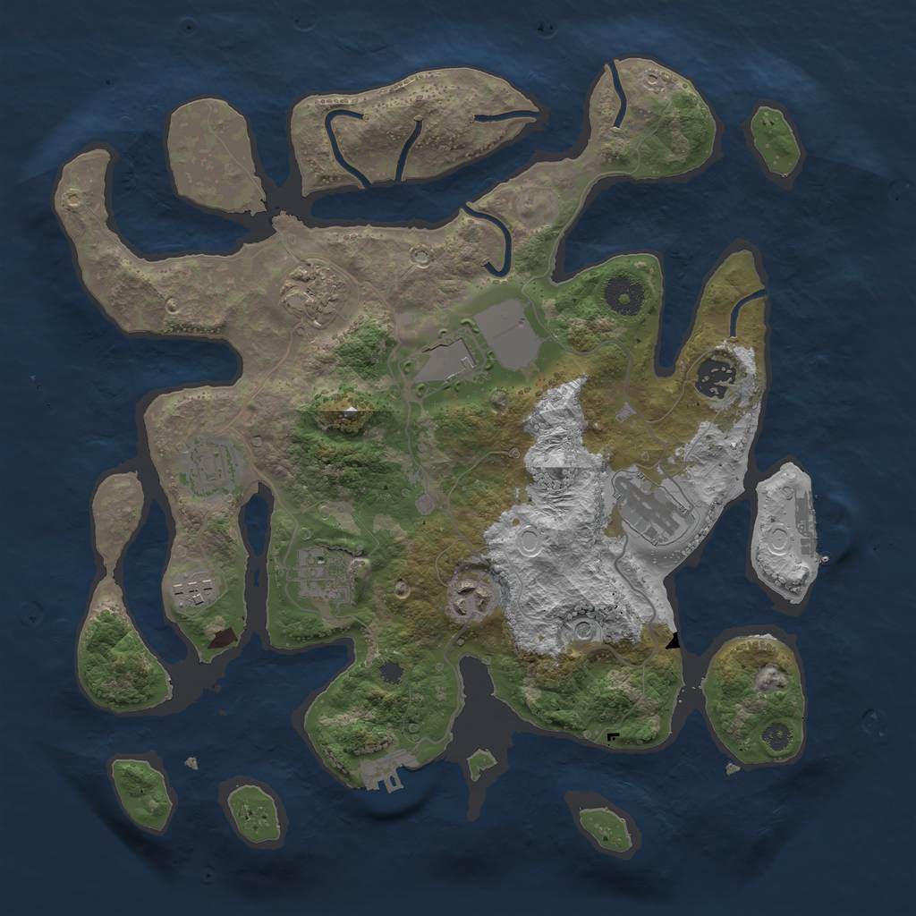 Rust Map: Procedural Map, Size: 3500, Seed: 32375, 19 Monuments