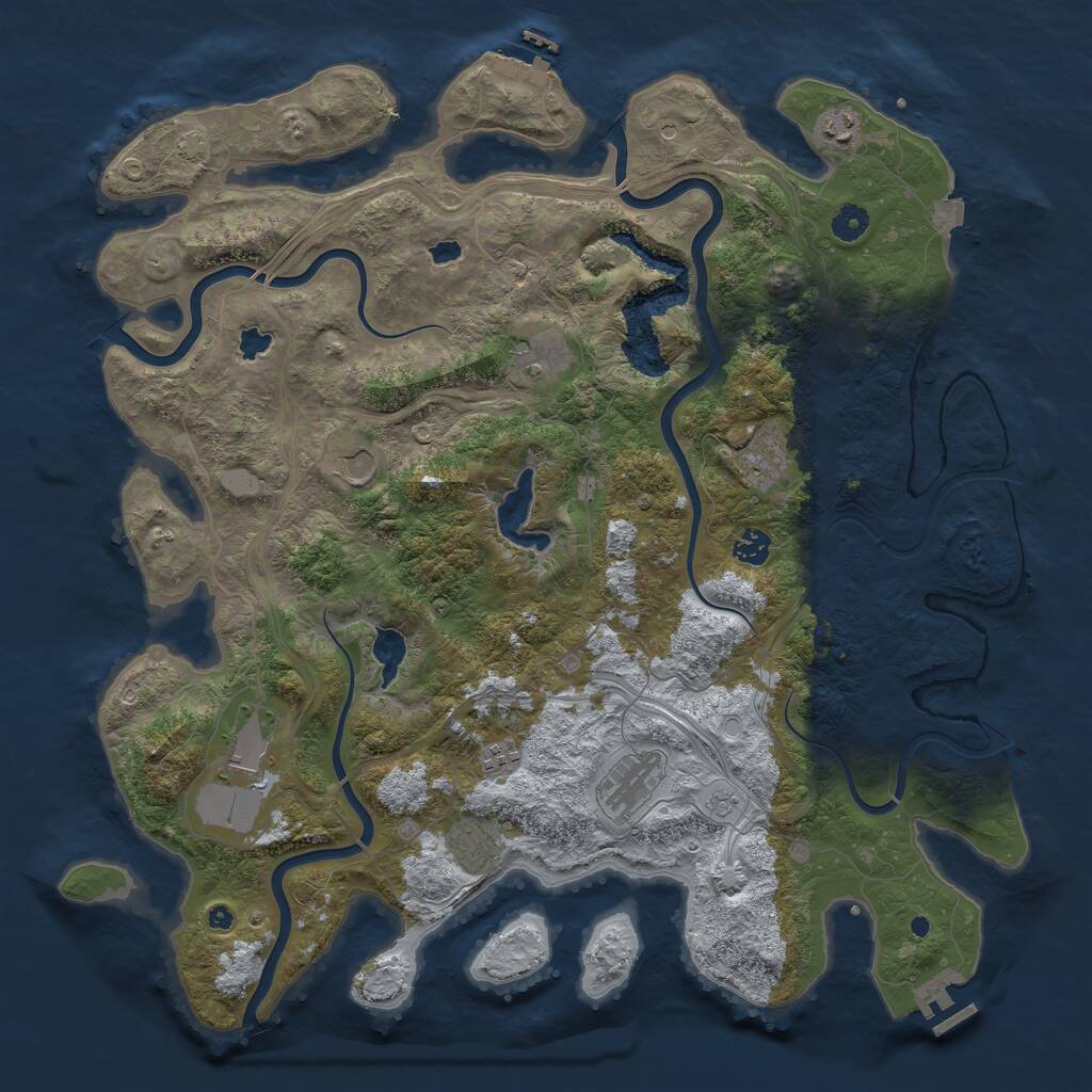 Rust Map: Procedural Map, Size: 4500, Seed: 1321176977, 15 Monuments