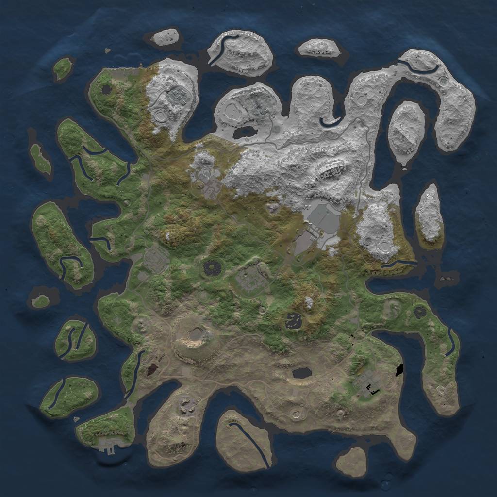 Rust Map: Procedural Map, Size: 4250, Seed: 13916, 20 Monuments