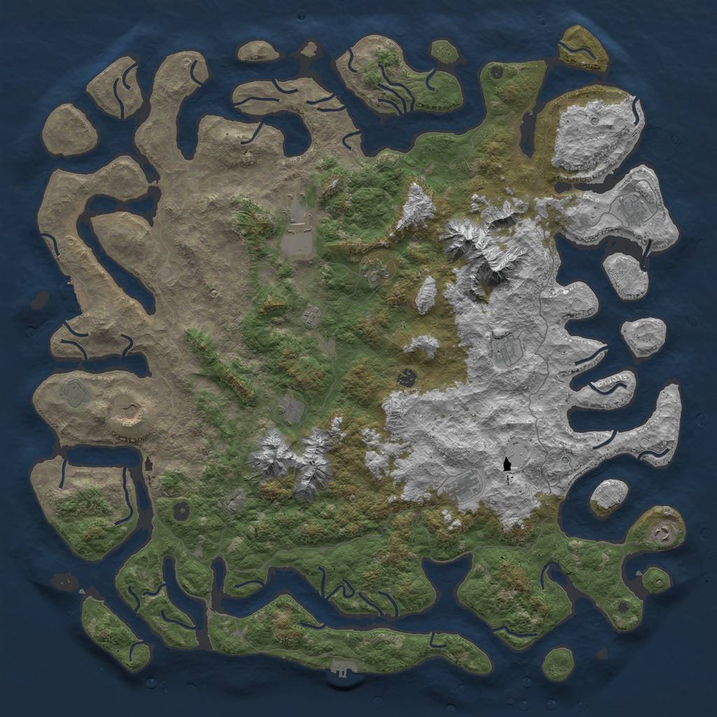 Rust Map: Procedural Map, Size: 6000, Seed: 300379, 22 Monuments
