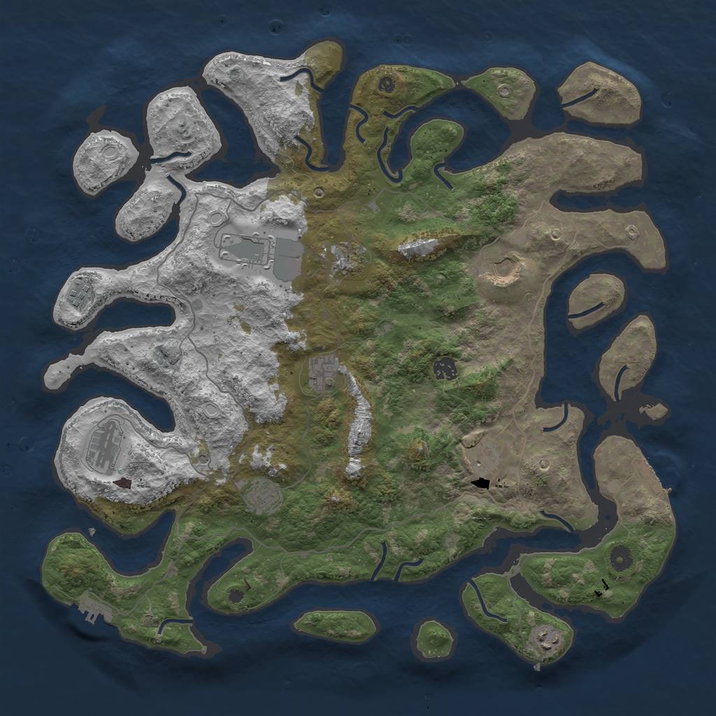 Rust Map: Procedural Map, Size: 4500, Seed: 116777329, 21 Monuments
