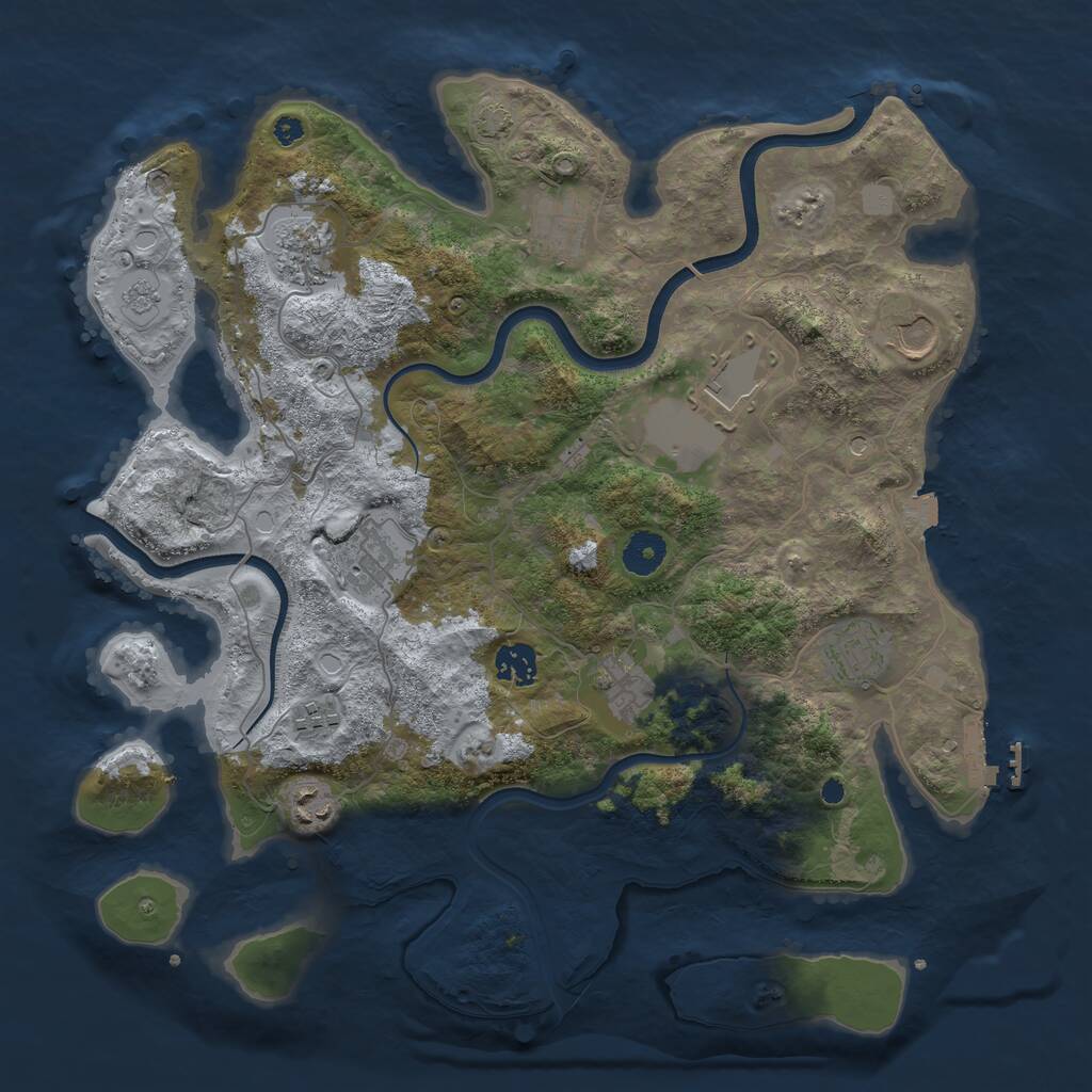 Rust Map: Procedural Map, Size: 3800, Seed: 12108, 15 Monuments