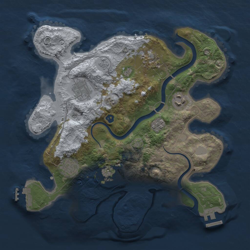 Rust Map: Procedural Map, Size: 3000, Seed: 3946, 12 Monuments