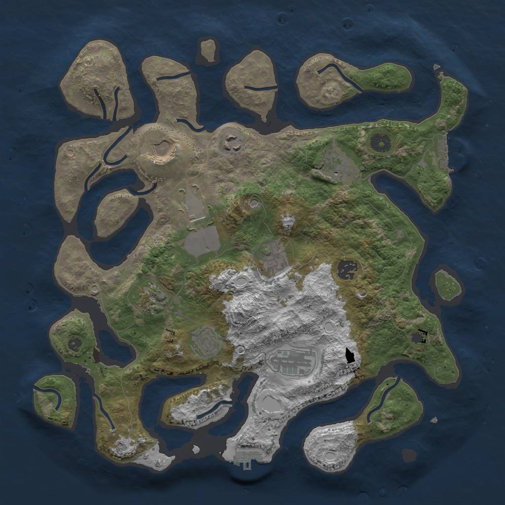 Rust Map: Procedural Map, Size: 3750, Seed: 10640620, 20 Monuments